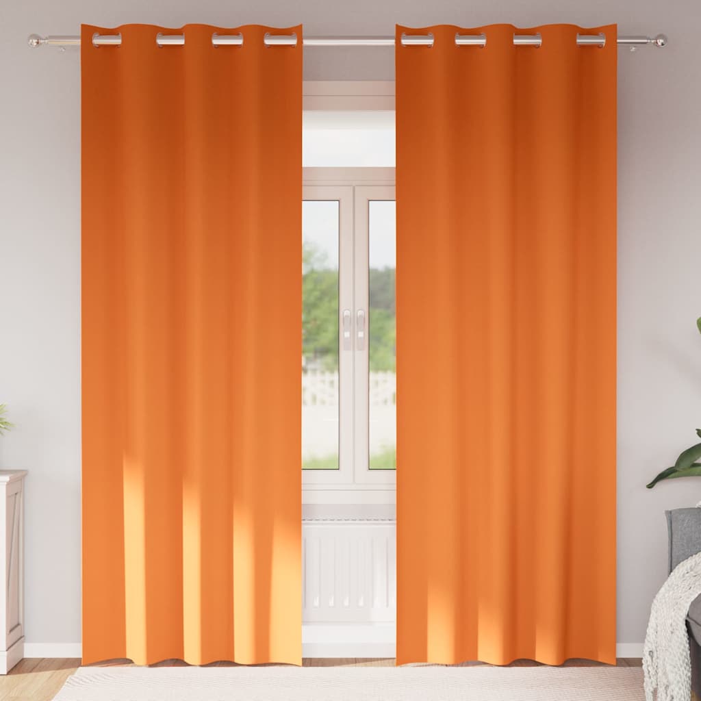 Užuolaidos 2 pcs Ryškiai oranžinė 260 x 140 cm Poliesteris