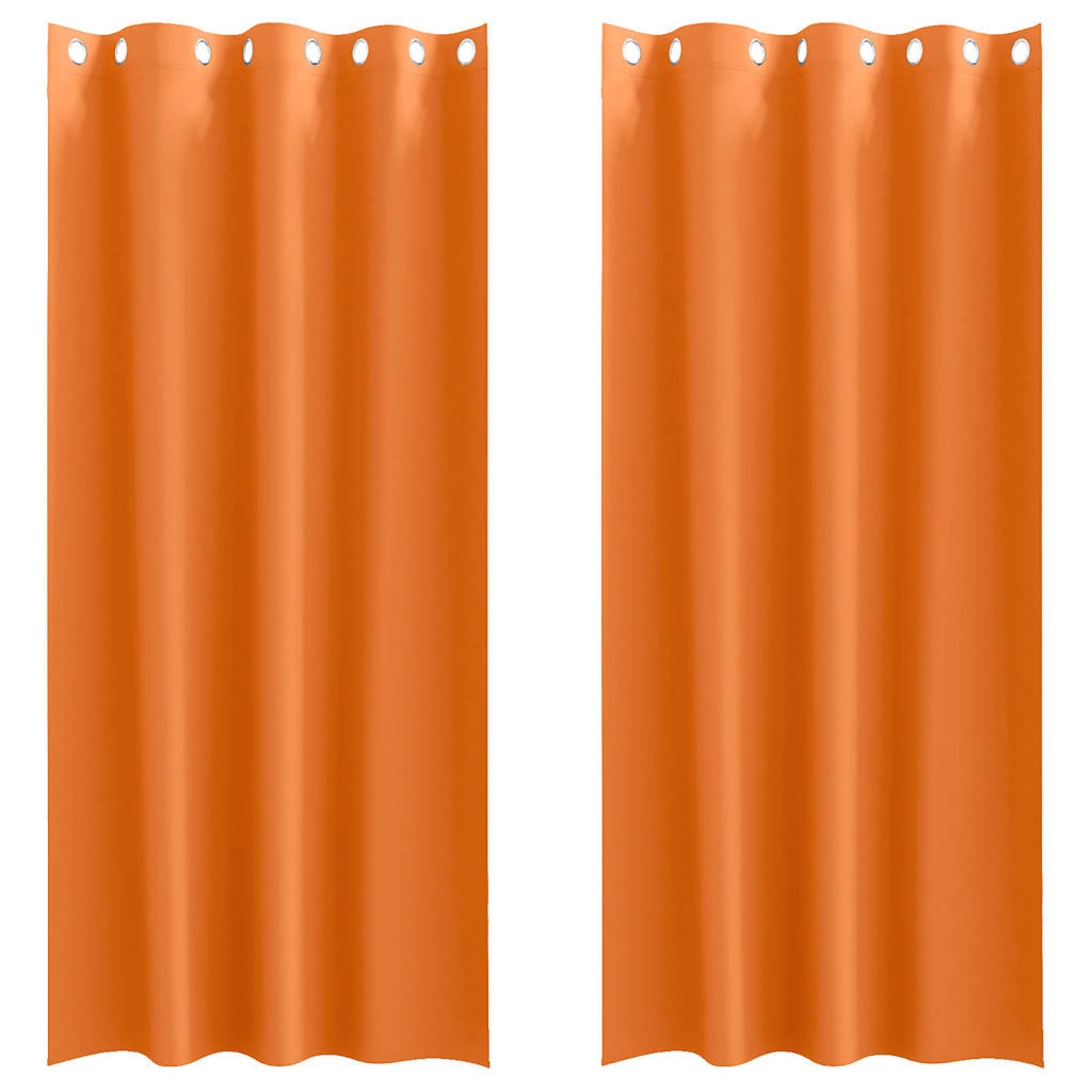 Užuolaidos 2 pcs Ryškiai oranžinė 260 x 140 cm Poliesteris