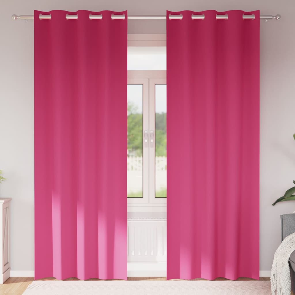 Užuolaidos 2 pcs Ryškiai rožinė 245 x 140 cm Poliesteris
