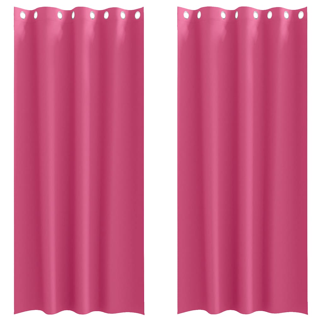 Užuolaidos 2 pcs Ryškiai rožinė 245 x 140 cm Poliesteris