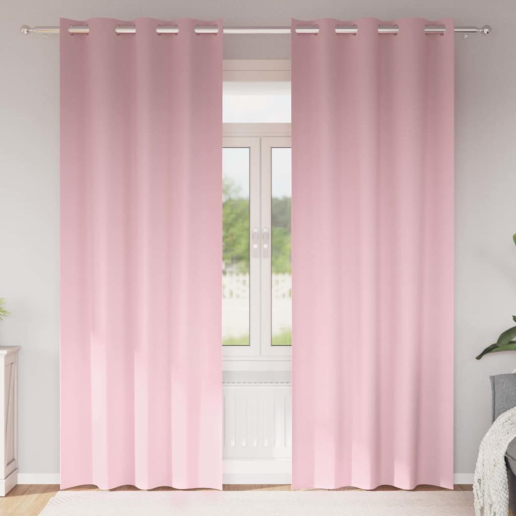 Užuolaidos 2 pcs Kūdikio rožinė 245 x 140 cm Poliesteris