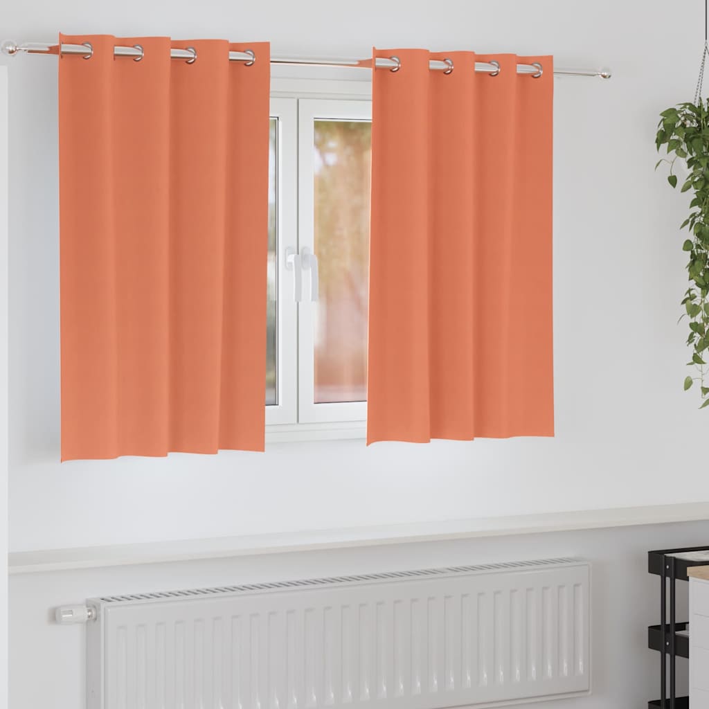 Light-blocking curtains with rings 2 pcs Terracotta