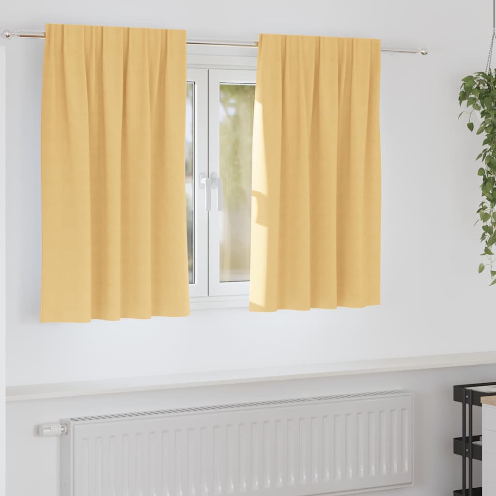 Ring-top, light-blocking curtains 2 pcs Sand