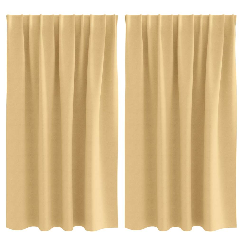 Ring-top, light-blocking curtains 2 pcs Sand