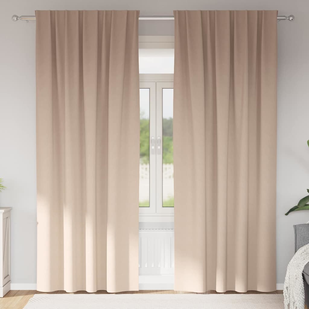 Užuolaidos su užuolaidomis 2 pcs Taupe 245 x 140 cm Poliesteris