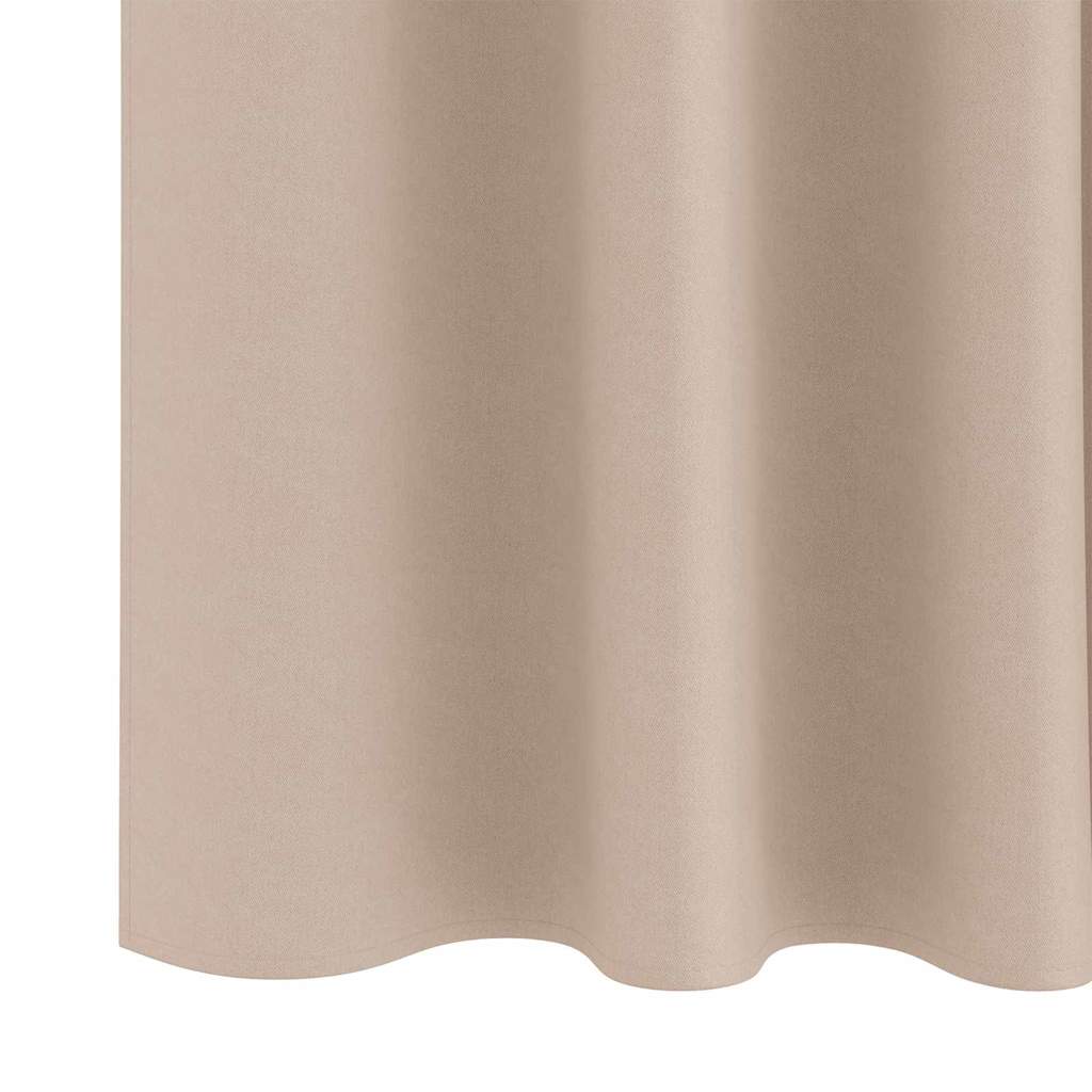 Aizkari ar bārkšainiem lambrekeniem 2 gab. taupe 260 x 140 cm poliesters