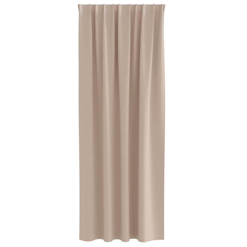 Aizkari ar bārkšainiem lambrekeniem 2 gab. taupe 260 x 140 cm poliesters