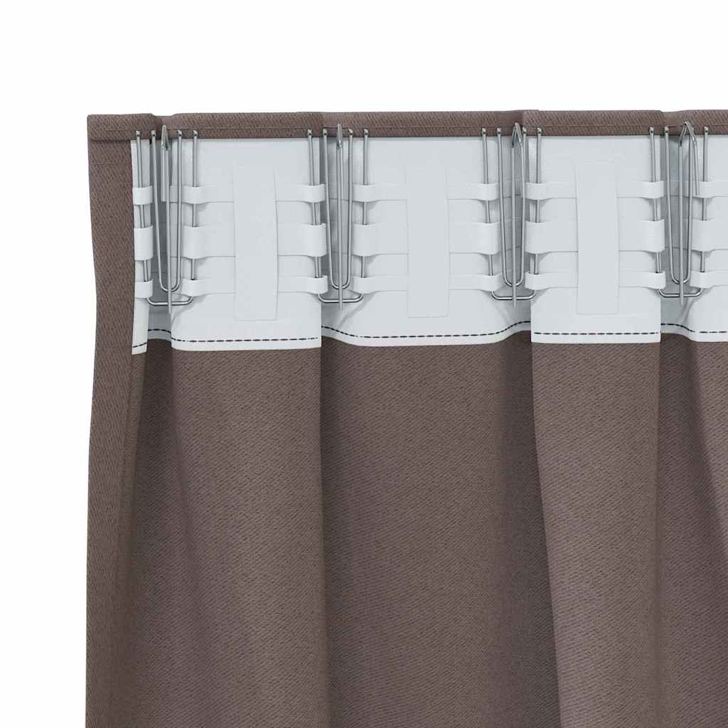 Užuolaidos su žiedais, blokuojančios šviesą 2 pcs Tamsiai rudas