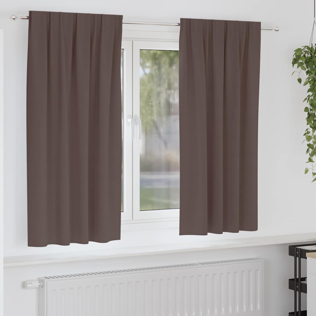 Užuolaidos su žiedais, blokuojančios šviesą 2 pcs Tamsiai rudas