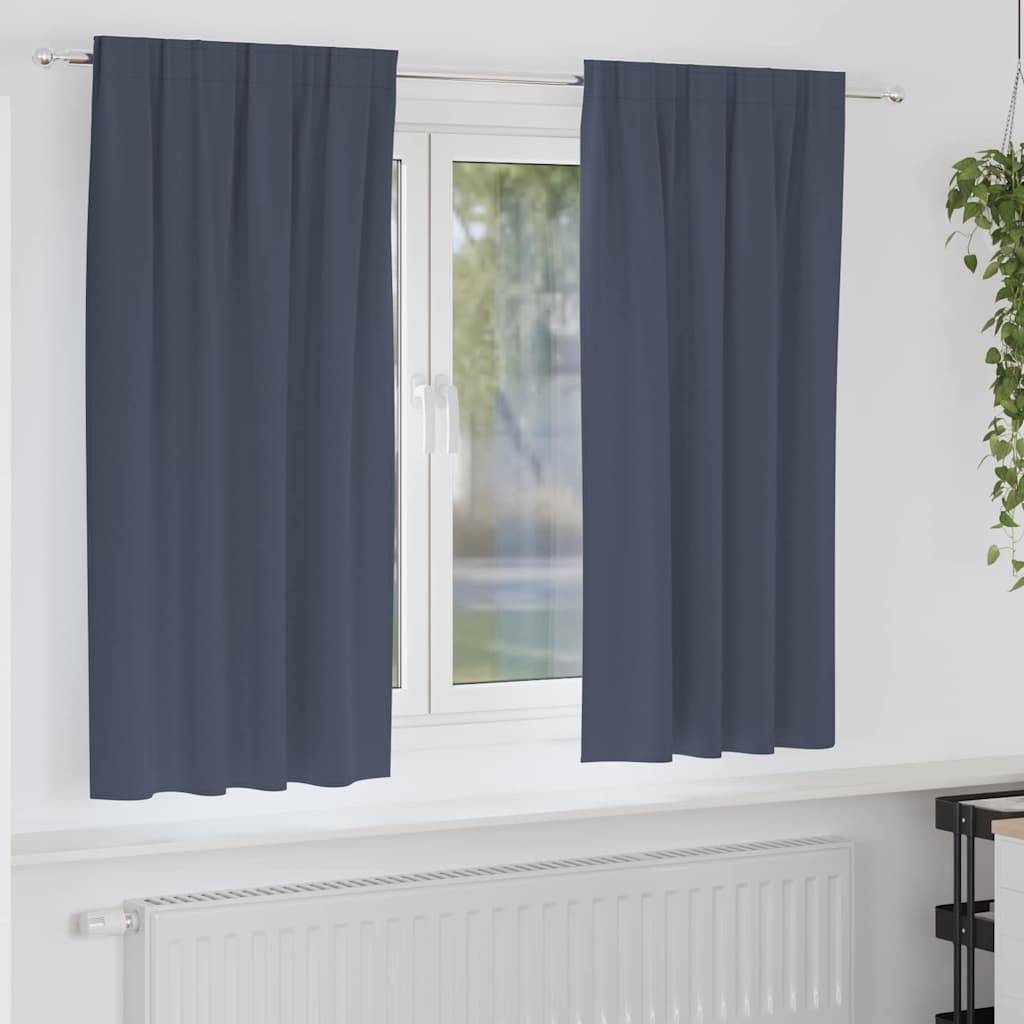 Užuolaidos su žiedais, blokuojančios šviesą 2 pcs Antracitas