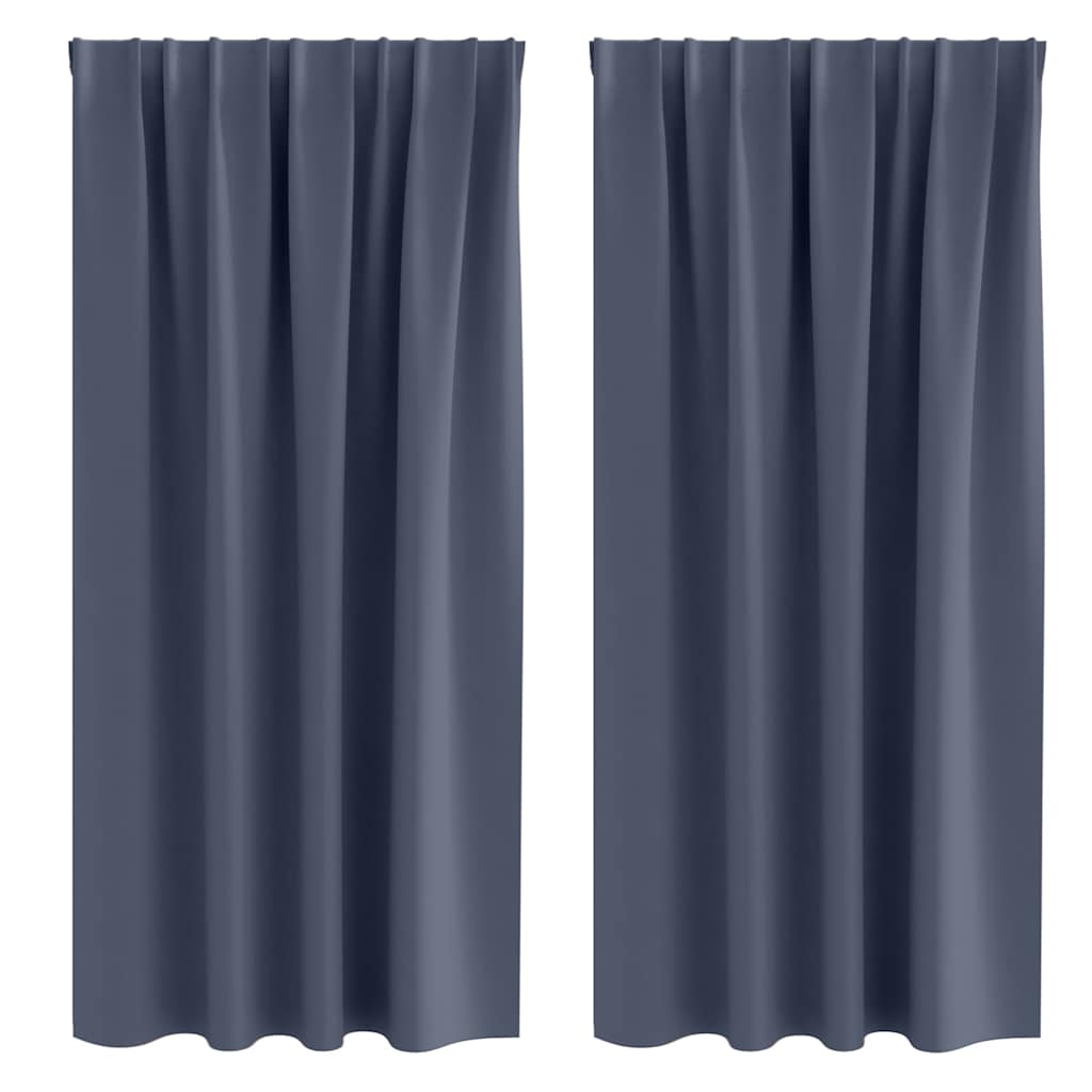 Užuolaidos su žiedais, blokuojančios šviesą 2 pcs Antracitas