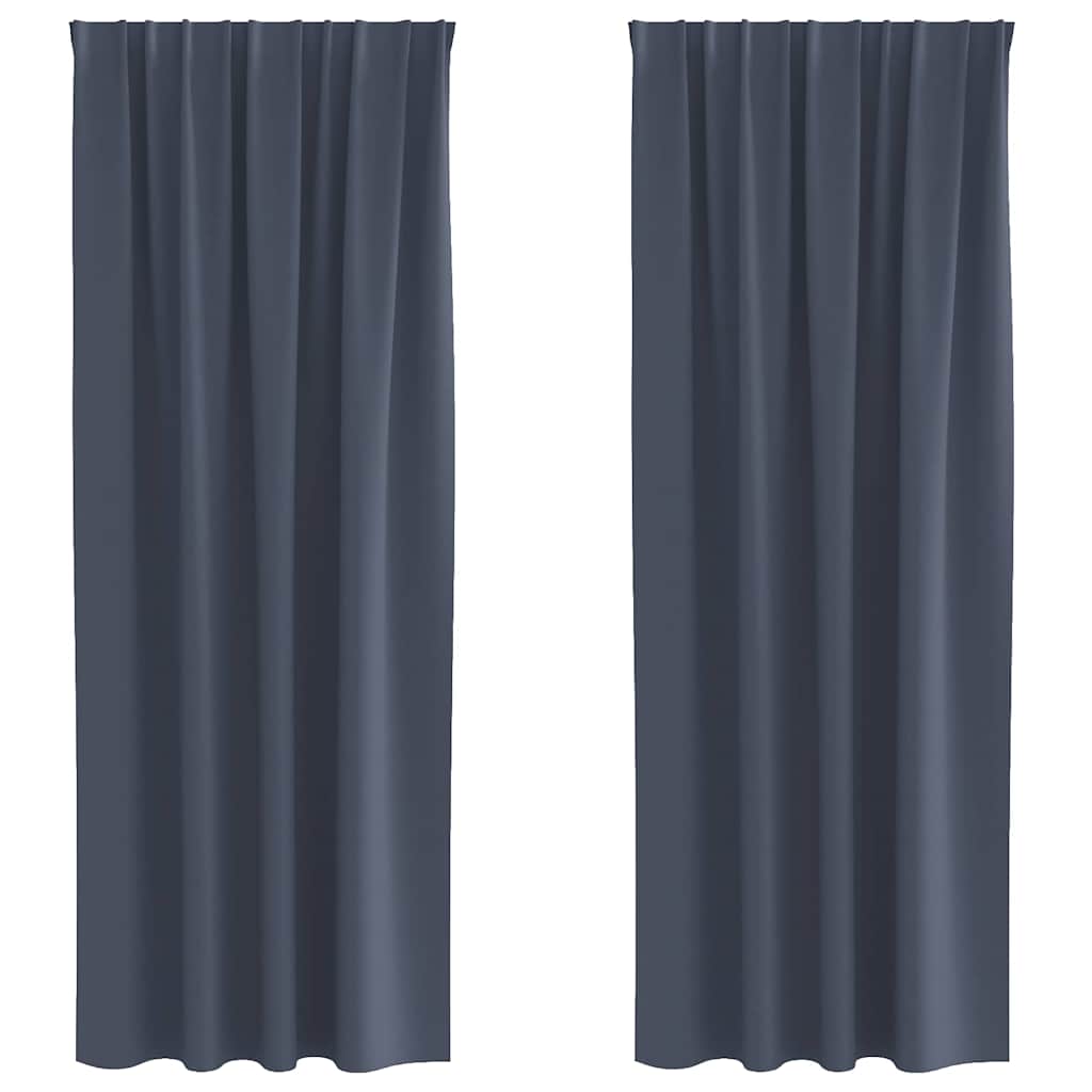 Užuolaidos su žiedais, blokuojančios šviesą 2 pcs Antracitas