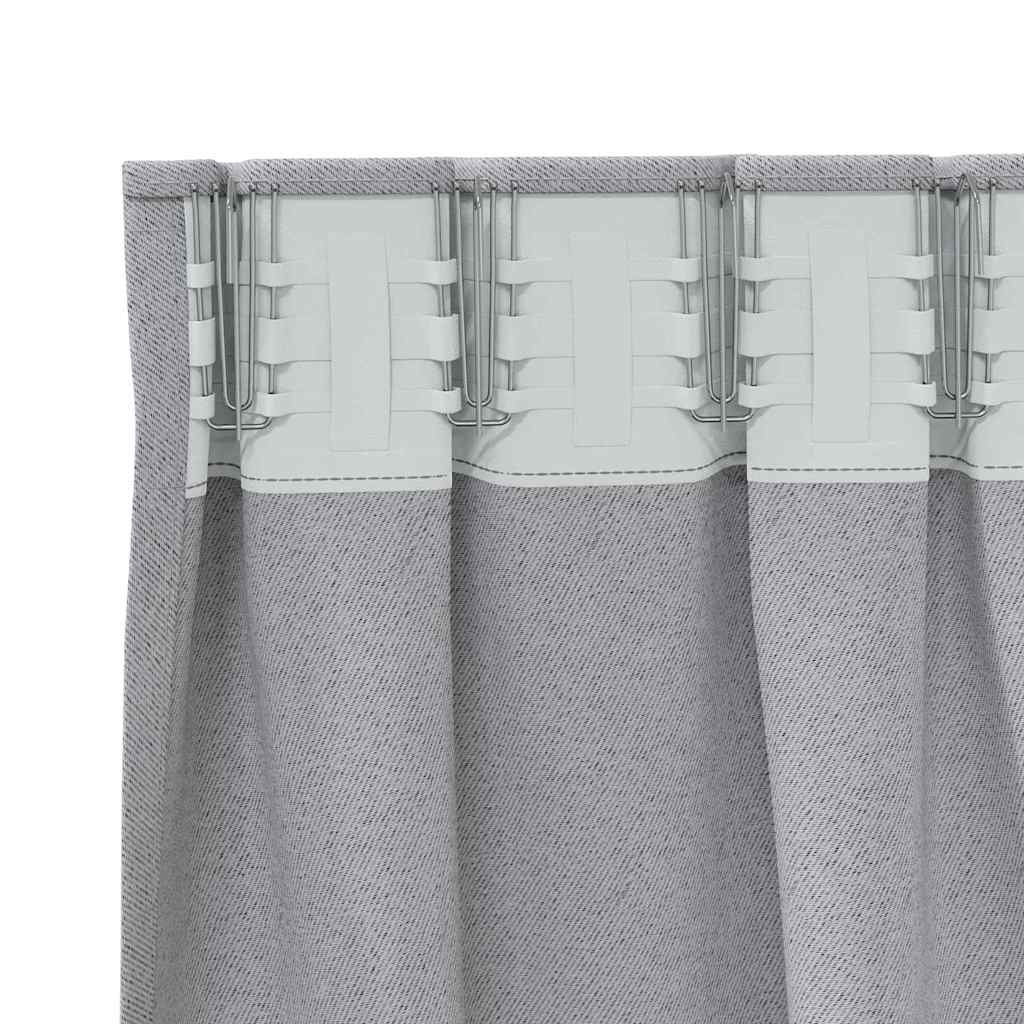 Užuolaidos 2 pcs Šviesiai pilka 245 x 140 cm Poliesteris