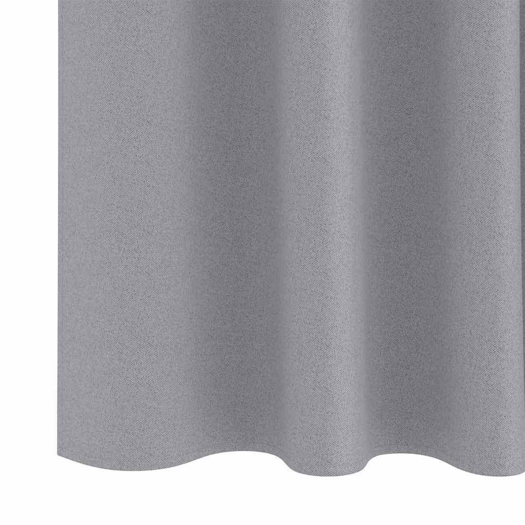 Užuolaidos 2 pcs Šviesiai pilka 245 x 140 cm Poliesteris