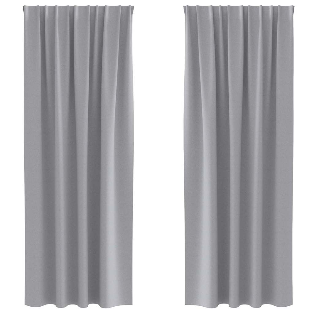 Užuolaidos 2 pcs Šviesiai pilka 245 x 140 cm Poliesteris