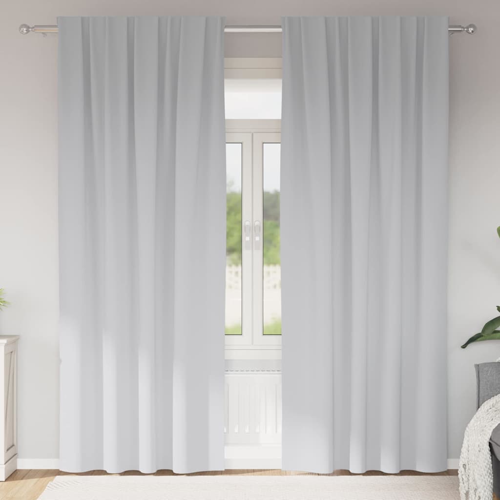 Užuolaidos 2 pcs Šviesiai pilka 225 x 140 cm Poliesteris
