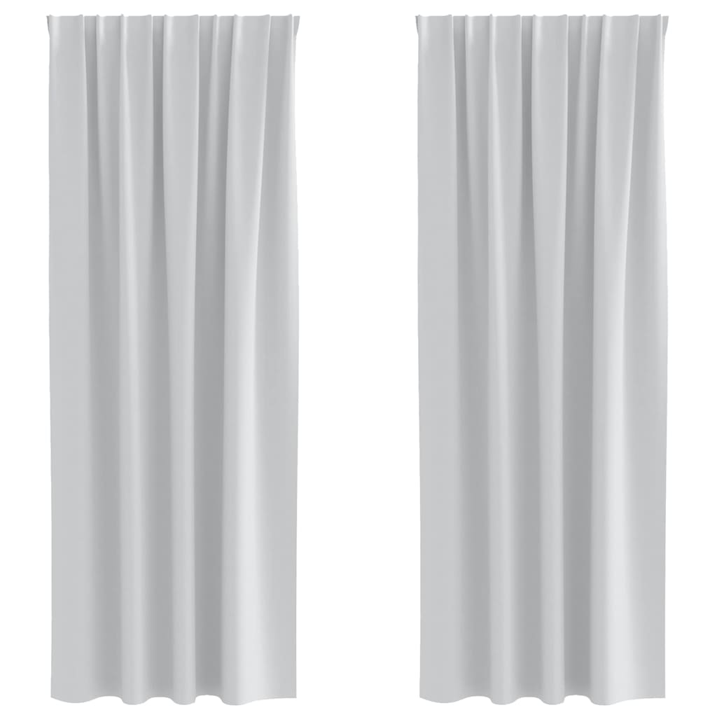 Užuolaidos 2 pcs Šviesiai pilka 225 x 140 cm Poliesteris