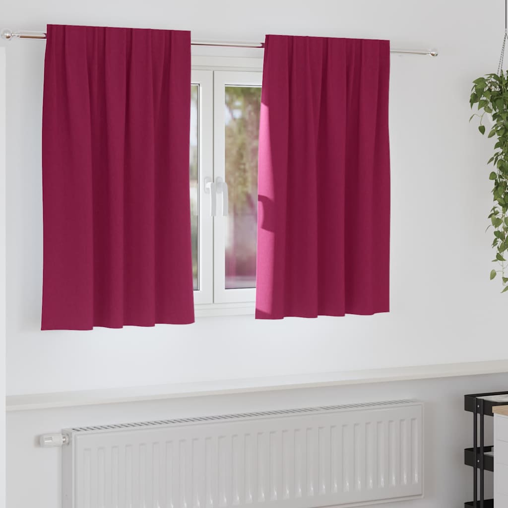 Užuolaidos su žiedais, blokuojančios šviesą 2 pcs Vyno raudona
