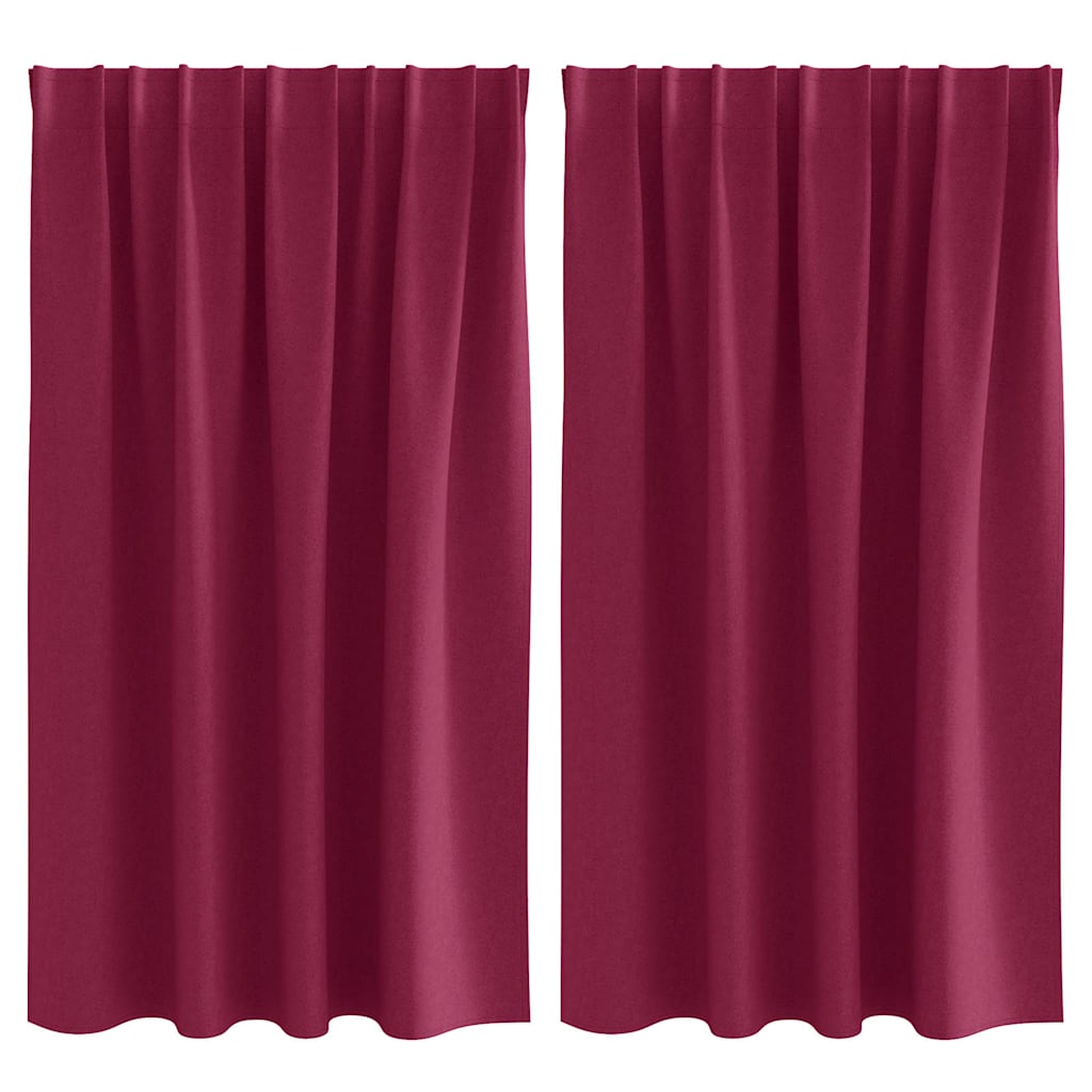 Užuolaidos su žiedais, blokuojančios šviesą 2 pcs Vyno raudona