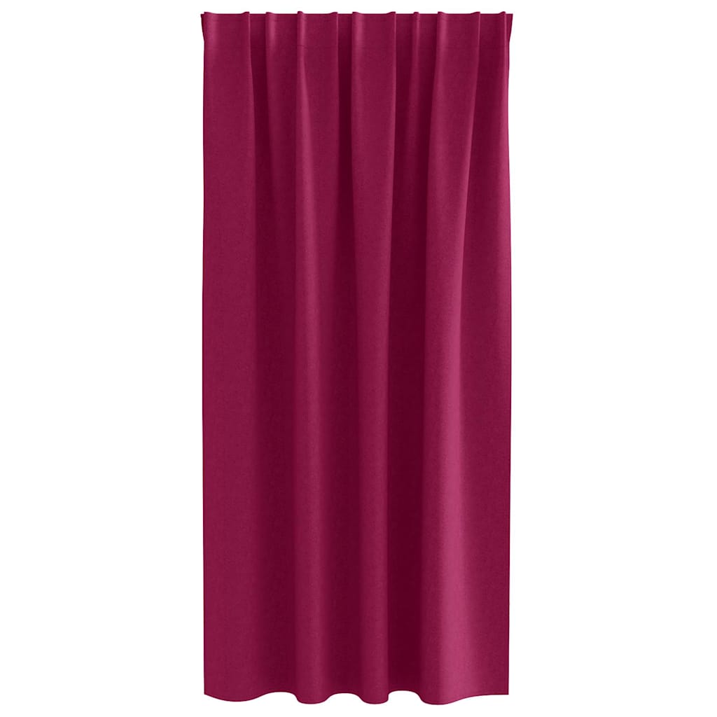 Užuolaidos su užuolaidomis 2 pcs Vyno raudonumo Poliesteris