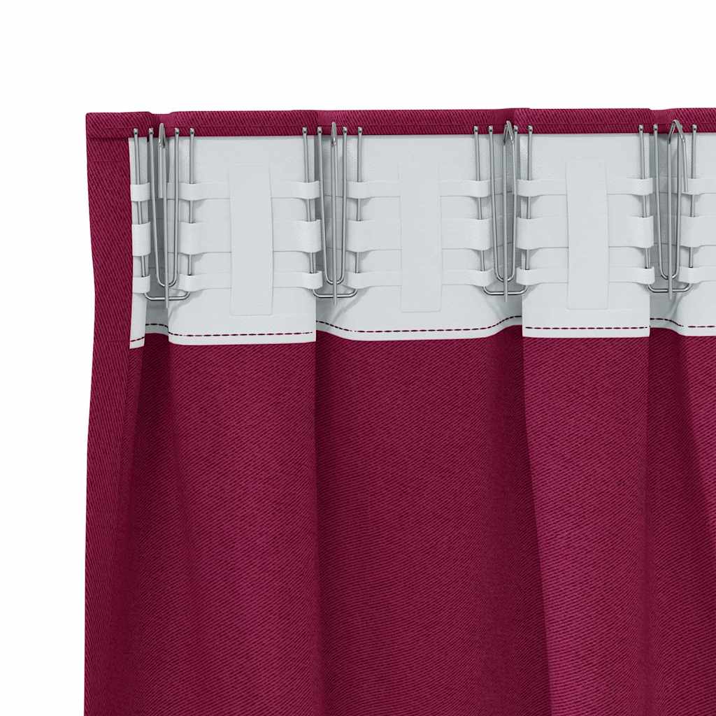 Užuolaidos 2 pcs Vyno raudona 225 x 140 cm Poliesteris