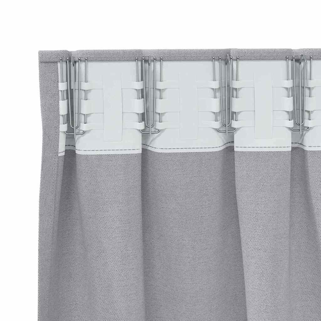 Curtains with rings, blackout 2 pcs Metal grey