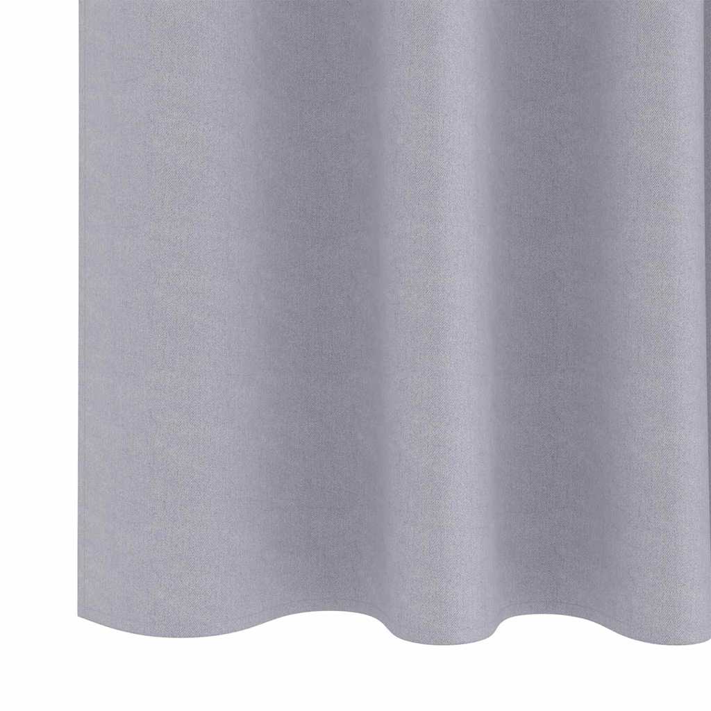 Curtains with rings, blackout 2 pcs Metal grey