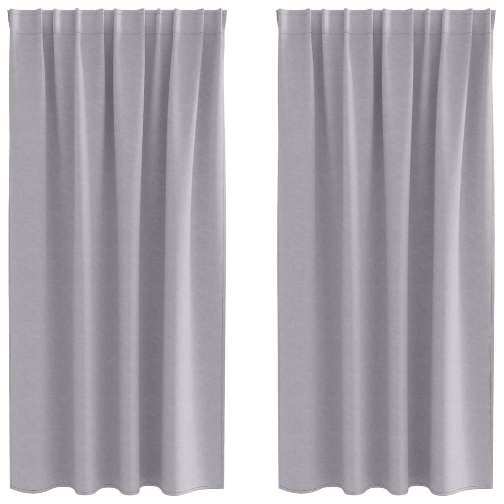 Curtains with rings, blackout 2 pcs Metal grey