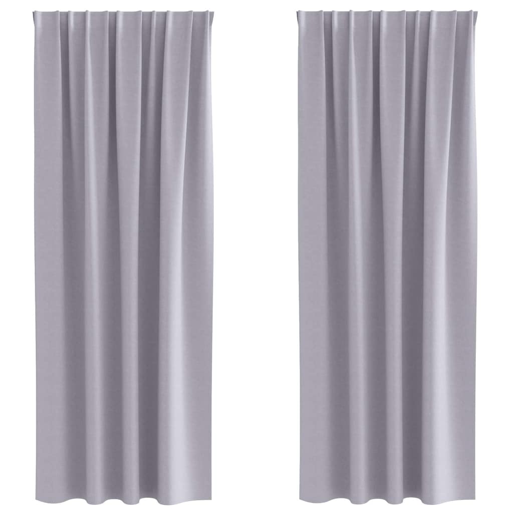 Užuolaidos 2 pcs Metallic pilka 245 x 140 cm Poliesteris