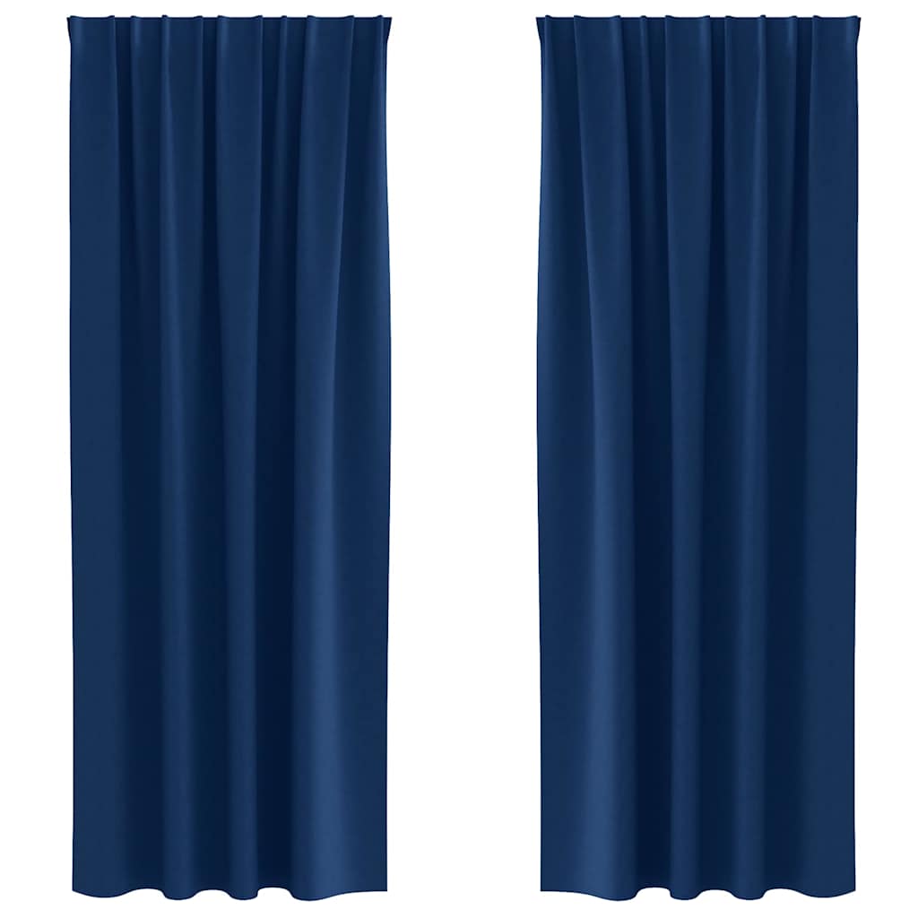 Užuolaidos 2 pcs Tamsi mėlyna 260 x 140 cm Poliesteris