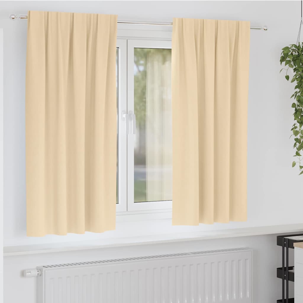 Užuolaidos su užuolaidomis 2 pcs Kreminė Poliesteris