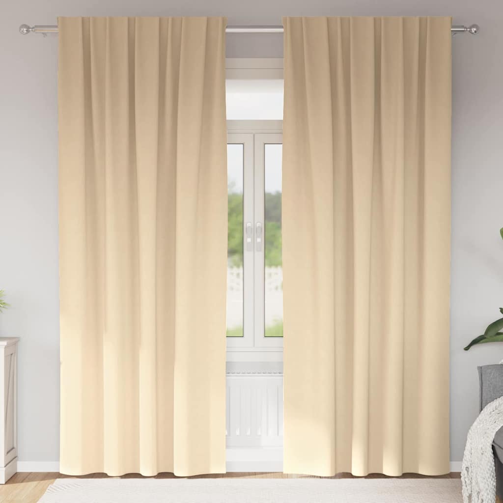 Užuolaidos 2 pcs Kreminė 245 x 140 cm Poliesteris