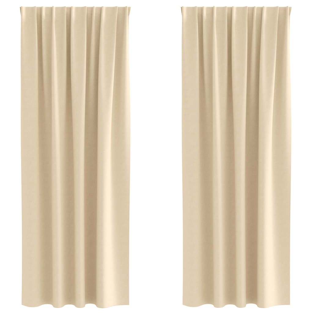 Užuolaidos 2 pcs Kreminė 260 x 140 cm Poliesteris