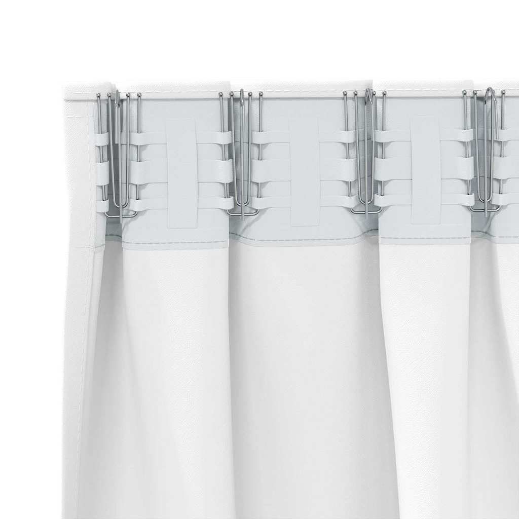 Užuolaidos su užuolaidomis 2 pcs Šviesiai balta Poliesteris