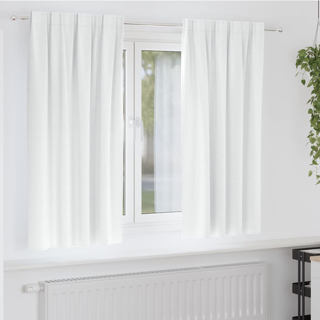 Užuolaidos su užuolaidomis 2 pcs Šviesiai balta Poliesteris