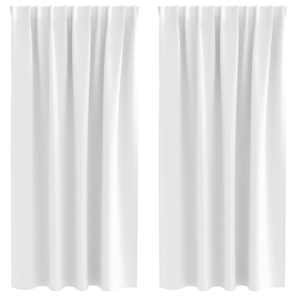 Užuolaidos su užuolaidomis 2 pcs Šviesiai balta Poliesteris
