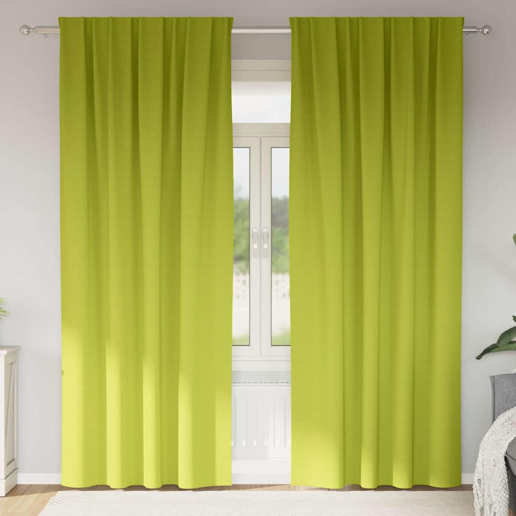 Užuolaidos 2 pcs Obuolio žalia 260 x 140 cm Poliesteris