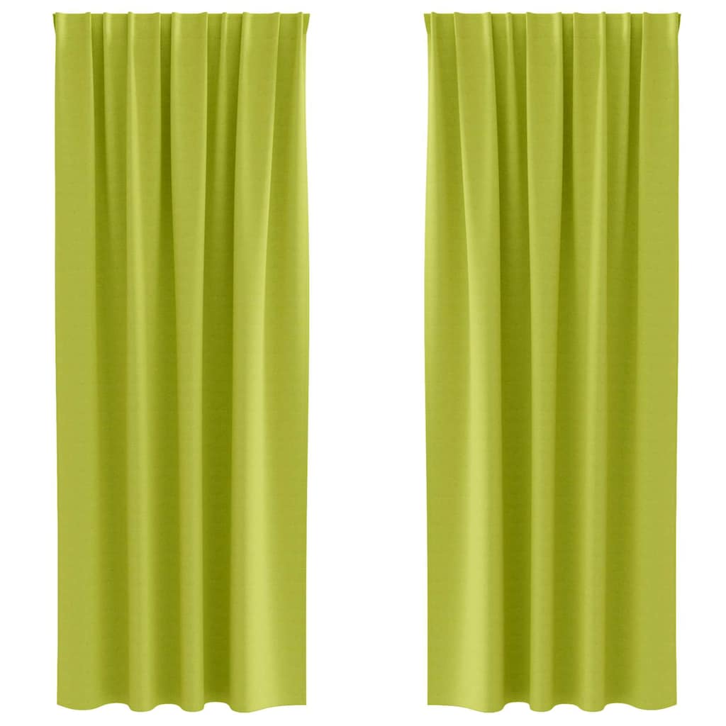 Užuolaidos 2 pcs Obuolio žalia 260 x 140 cm Poliesteris