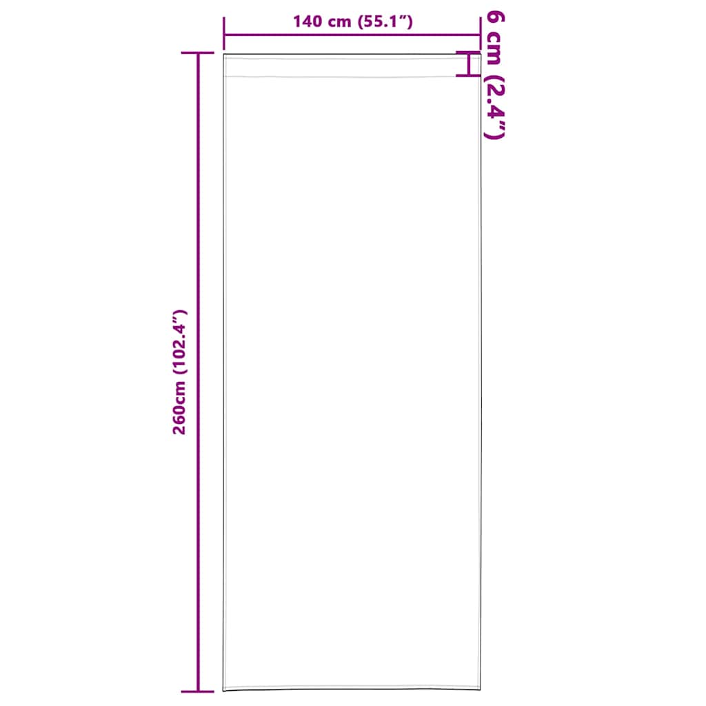 Užuolaidos 2 pcs Obuolio žalia 260 x 140 cm Poliesteris