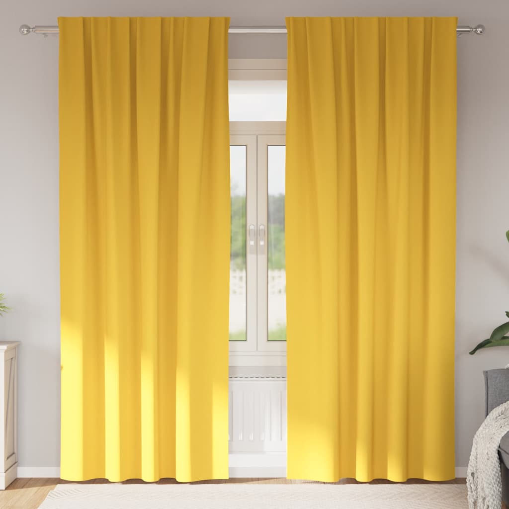 Užuolaidos 2 pcs mustard yellow 245 x 140 cm Poliesteris