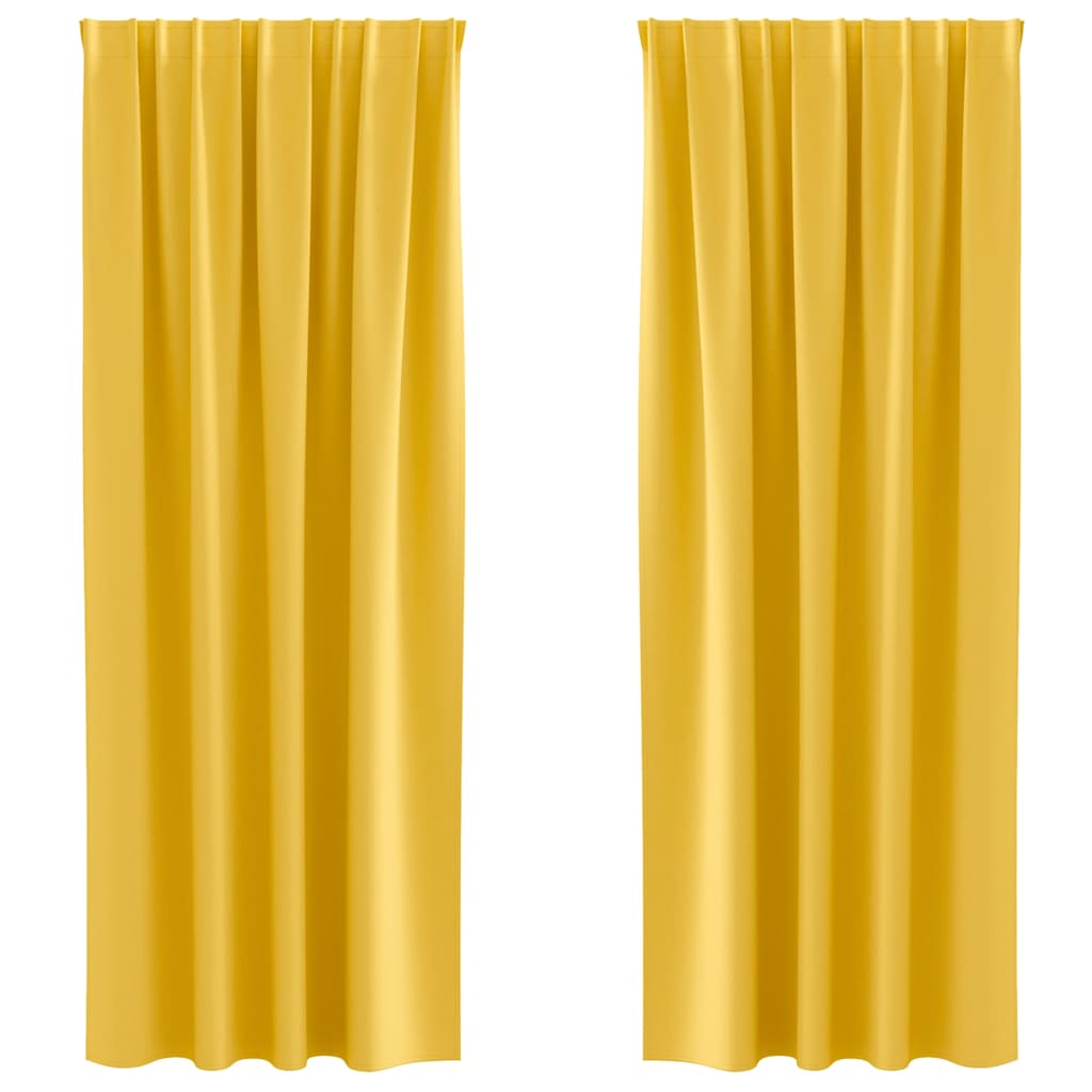 Užuolaidos 2 pcs mustard yellow 260 x 140 cm Poliesteris