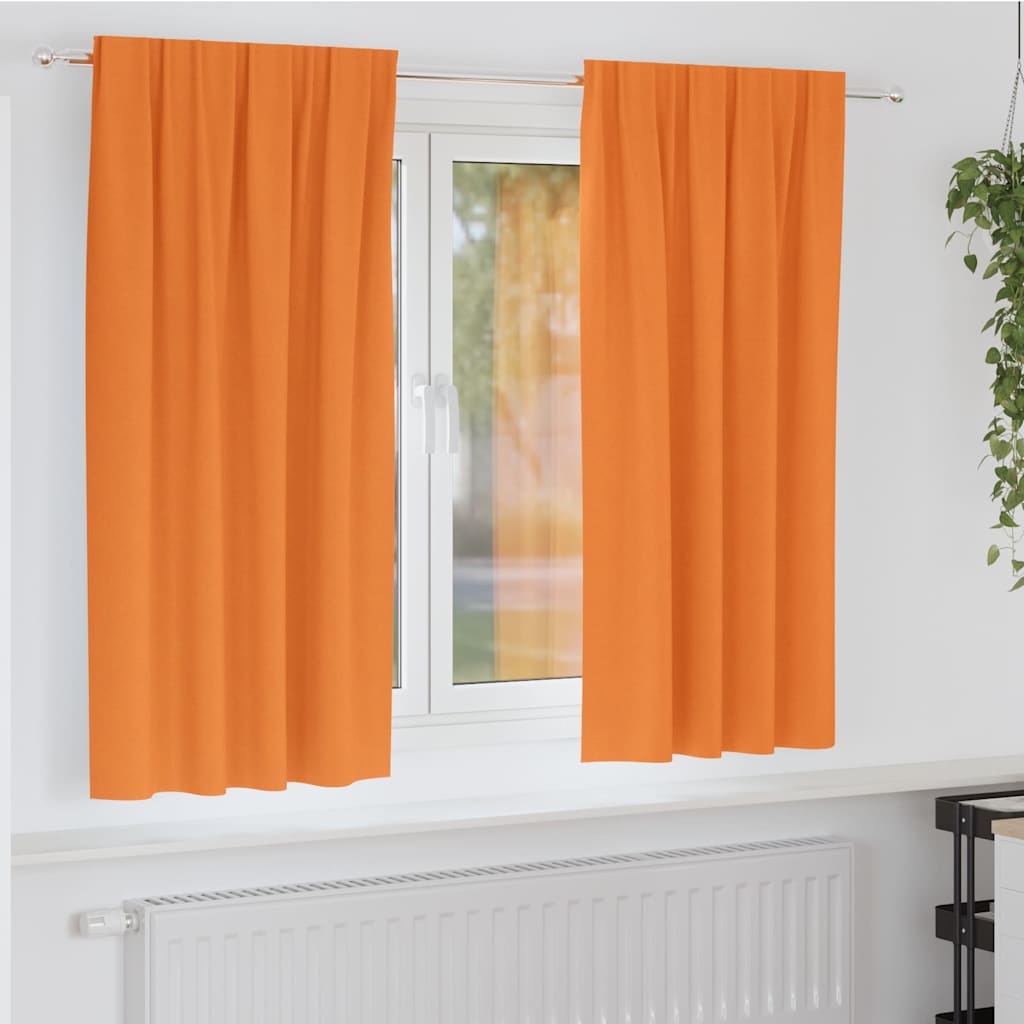 Užuolaidos su užuolaidomis 2 pcs Oranžinė Poliesteris