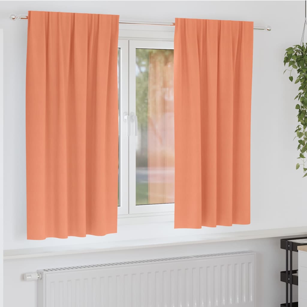 Užuolaidos su užuolaidomis 2 pcs Terakotos Poliesteris