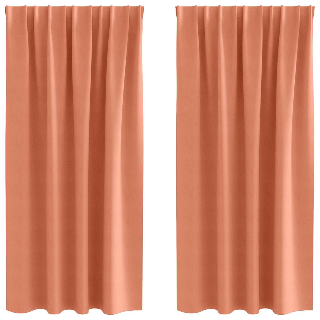 Užuolaidos su užuolaidomis 2 pcs Terakotos Poliesteris