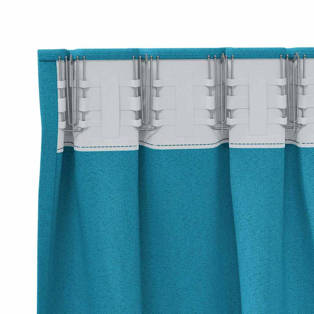 Curtains with rings, blocking light 2 pcs Turquoise