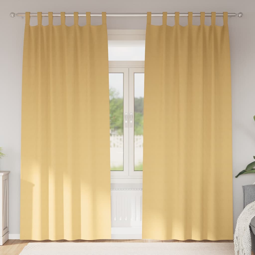 Užuolaidos su žiedais, blokuojančios šviesą 2 pcs Smėlio