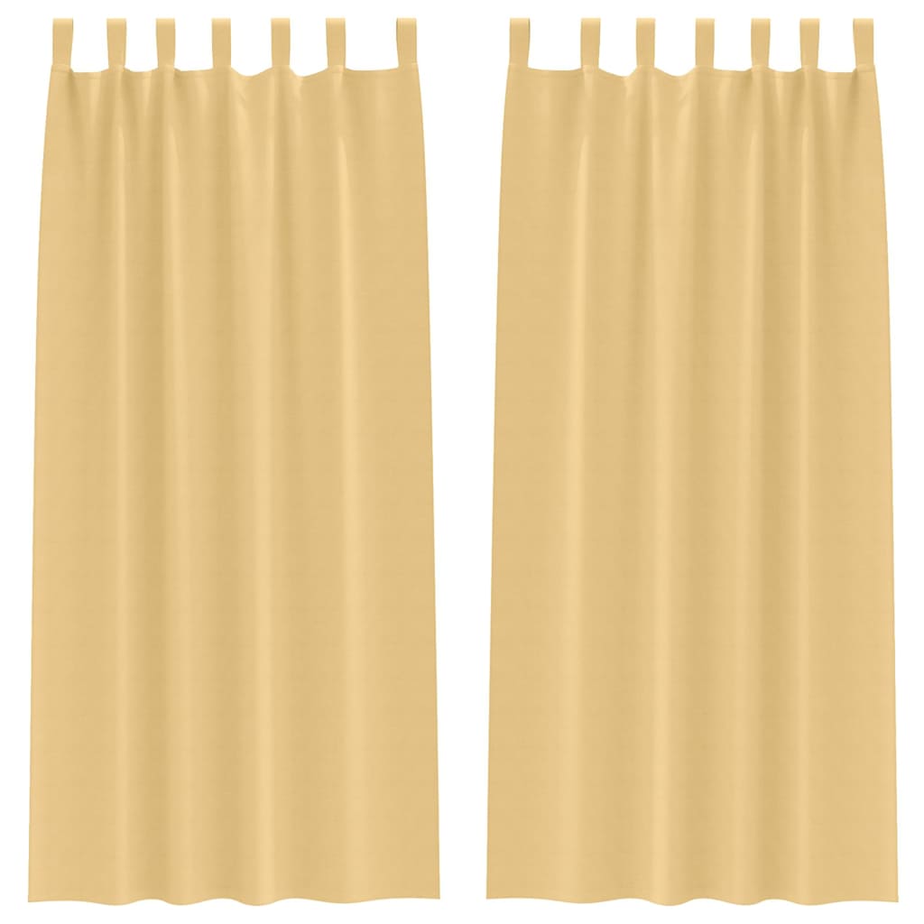 Užuolaidos su žiedais, blokuojančios šviesą 2 pcs Smėlio