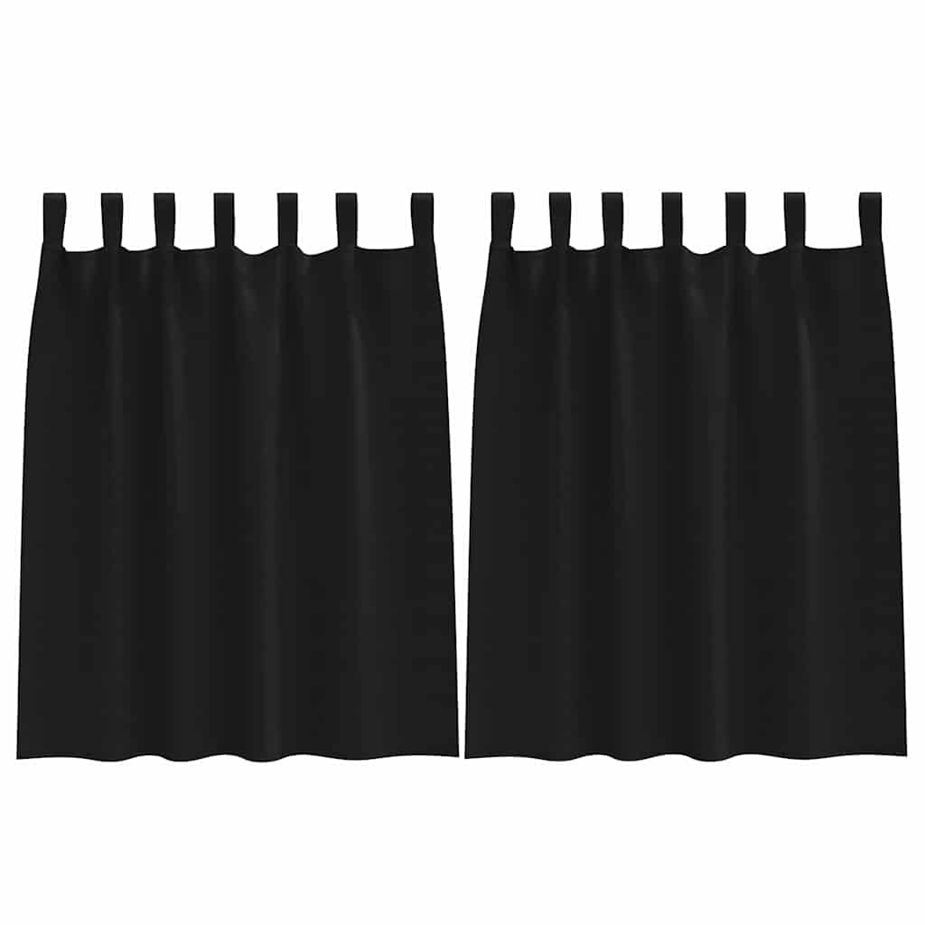 Užuolaidos su žiedais, blokuojančios šviesą 2 pcs Juoda
