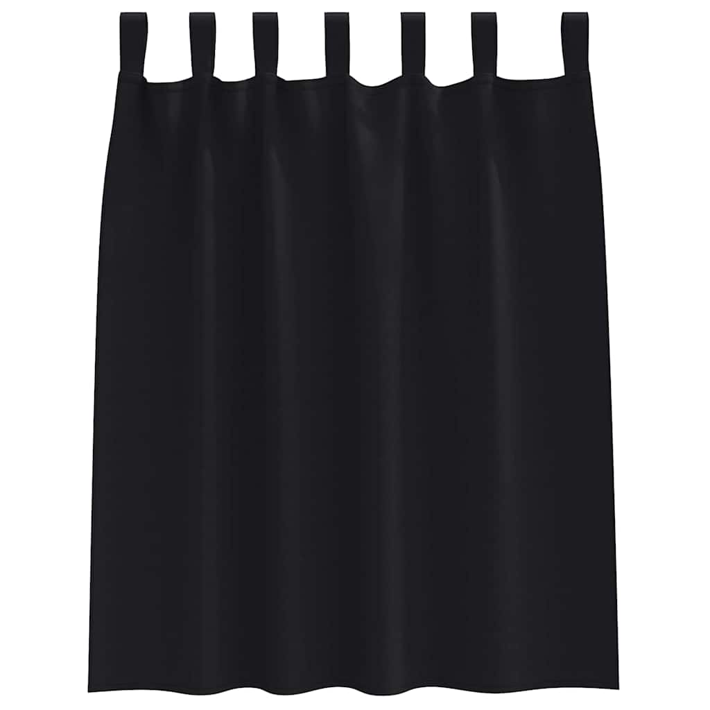 Užuolaidos su žiedais, blokuojančios šviesą 2 pcs Juoda