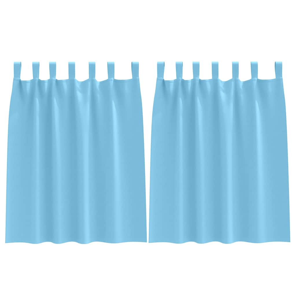 Užuolaidos su užuolaidomis 2 pcs Šviesiai mėlyna Poliesteris